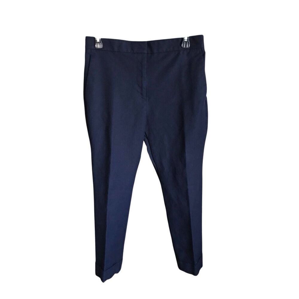Ann Taylor factory dress pants SZ 6 blue cuffed crop